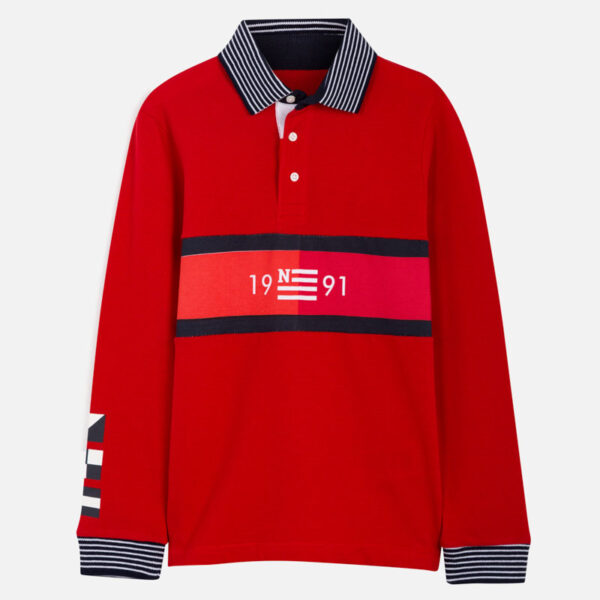 6145-65 MAYORAL Koszulka polo długi rękaw pas