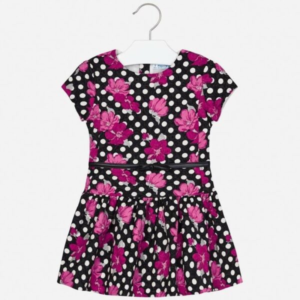 4928-50 MAYORAL Sukienka żakardowa z nadrukiem