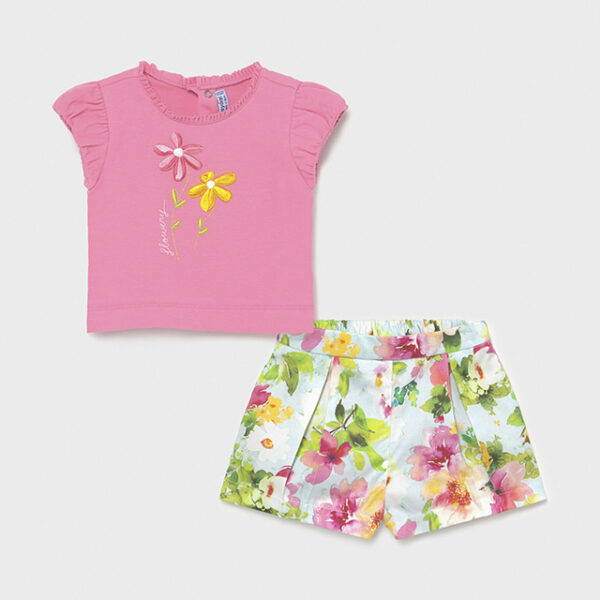 1234-11 MAYORAL Komplet z bermudami w kwiaty