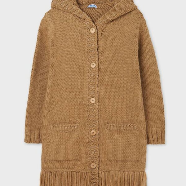 7357-80 MAYORAL Długi sweter akrylowy z frędzlami