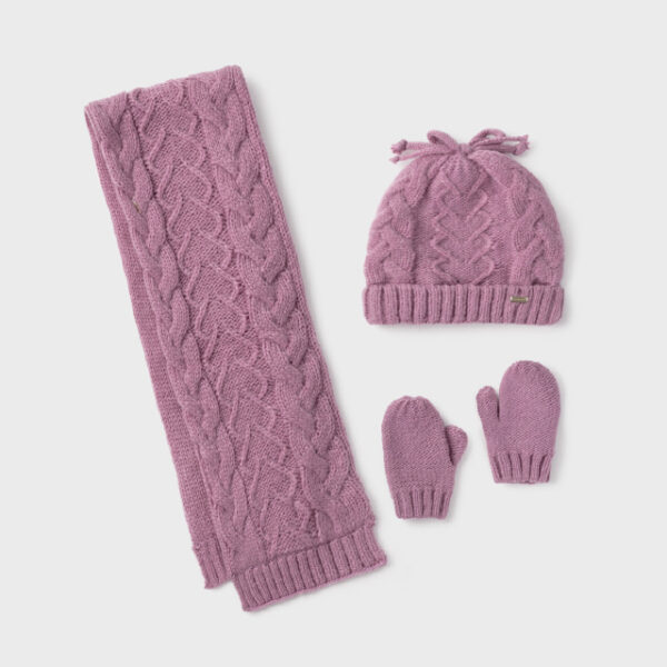 10106-72 MAYORAL Komplet czapka szalik rękawiczki dla niemowlęcia dziewczynki