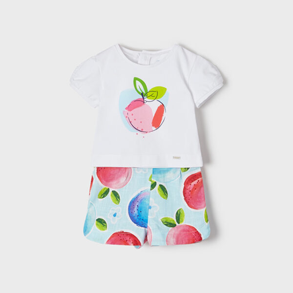 1245-16 MAYORAL Komplet z bermudami z nadrukiem