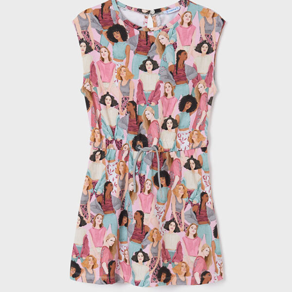 6983-3 MAYORAL Sukienka we wzory dziewczynki