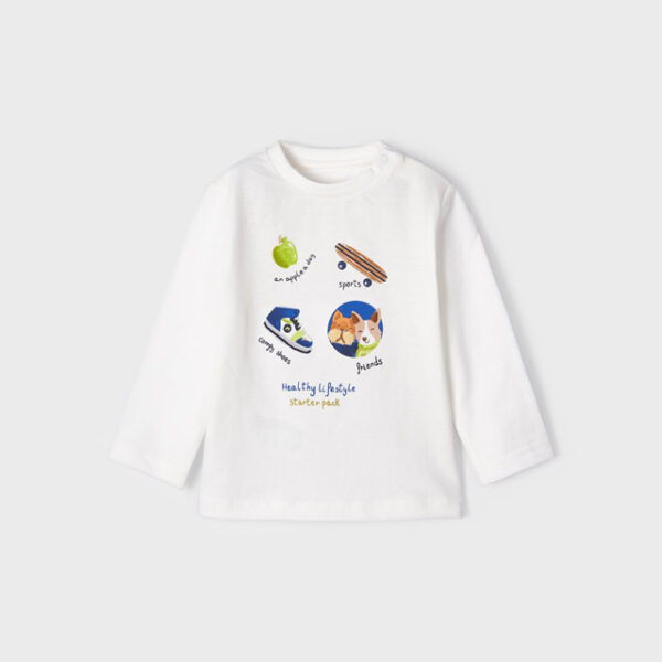 2014-45 MAYORAL Koszulka z długim rękawem w paski ECOFRIENDS