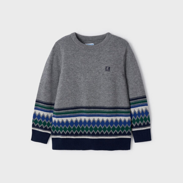 4387-96 MAYORAL Sweter z żakardem dla chłopca