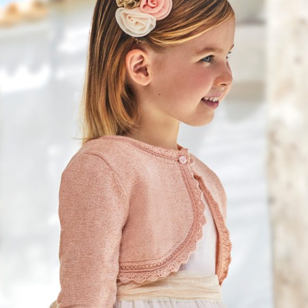 320-50 MAYORAL Kardigan bolerko Better Cotton z metaliczną nicią