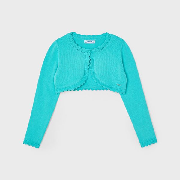 320-57 MAYORAL Kardigan bolerko Better Cotton z metaliczną nicią