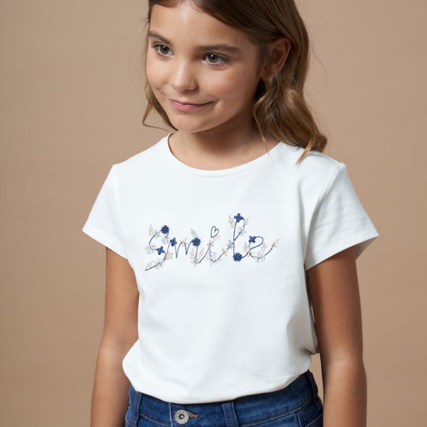 854-17 MAYORAL Koszulka Better Cotton z haftowanym napisem