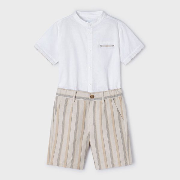 3283-42 MAYORAL Komplet z bermudami len