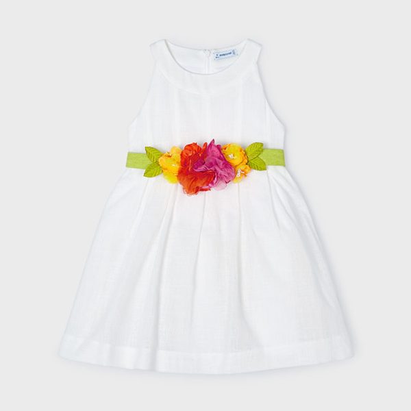 3959-14 MAYORAL Sukienka kwiatowa z paskiem