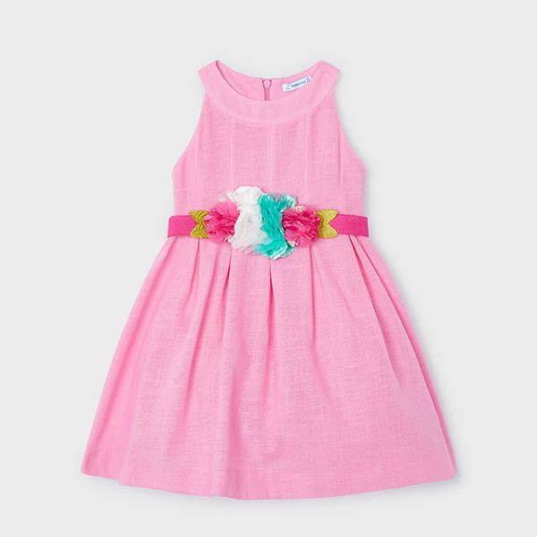 3959-15 MAYORAL Sukienka kwiatowa z paskiem