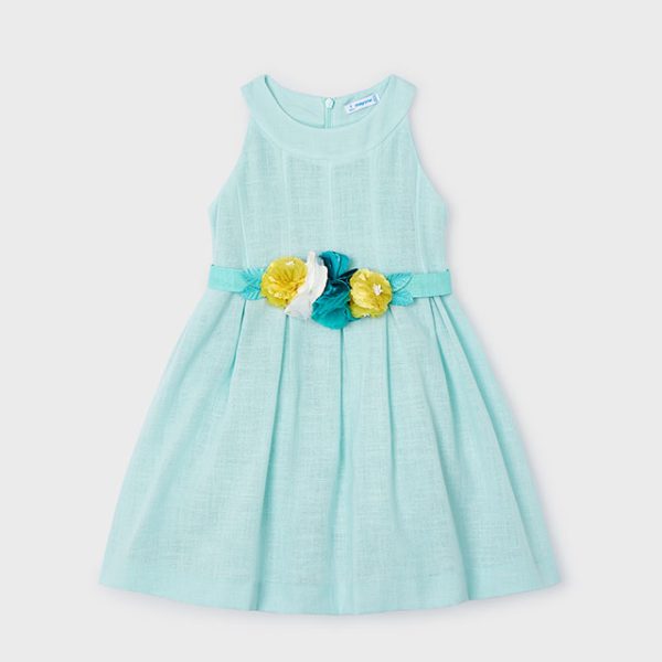 3959-16 MAYORAL Sukienka kwiatowa z paskiem