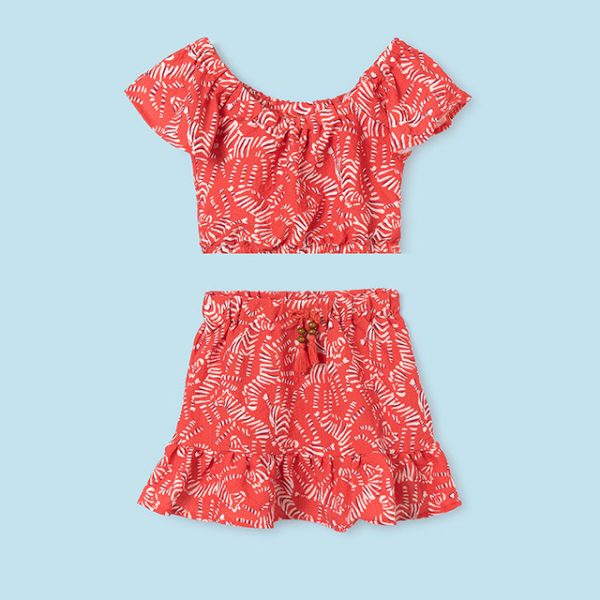 6966-18 MAYORAL Komplet spódnica nadruk